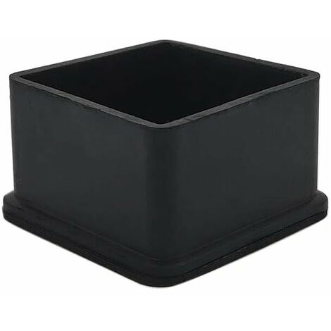 10-Pack Square Non-Slip Rubber Chair Leg Caps for Protecting Floor Furniture and Tables, 50mm x 50mm, 2 x 2, Black