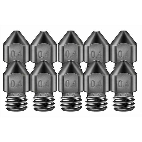 10 Mk8 Extruder Nozzles For 3d Printer 0.4mm High Temperature Hardened Steel Nozzles Compatible With Makerbot, Creality Cr-10 Ender 3, Prusa I3 (1/5)