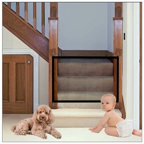 Magic Dog Gate, Portable Safety Fence, Pet Safety Gates, Folding Mesh Stair Gate, Baby Safety Fence, Pet Safety Enclosure