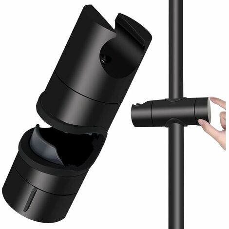 Shower Holder, Universal Black Shower Head Holder for 18-25mm Shower Bar Solid ABS Thicken and Upgraded Version Shower Head Holder, Matte Black (1/5)