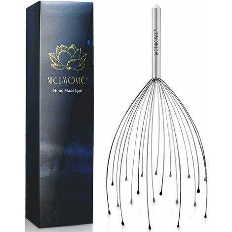 Head Massager, Head Crawler with 20 Fingers, Spider Head Massage Spider Head for Relaxation, Relax Wellness Metal Head Massager Wand, Head Scraper