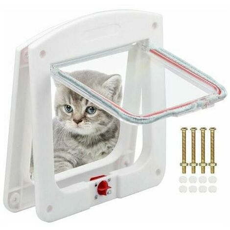 MAGIC Cat Flap for Cats Dogs Small Cat Flap 4-Way Lockable Microchip Door Easy to Install.