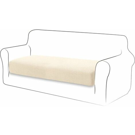 Stretch Cushion Cover Sofa Cushion Furniture Protector Cover Couch Seat Cover for Couch 2 Seater Cushion Cover for Chair (2 Seater, Ivory White)