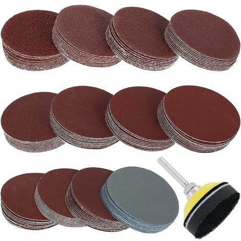 120 Pieces Sanding Disc 50Mm 60 80 100 180 240 400 600 800 1000 1200 2000 3000 Grit Sanding Discs For Orbital Sanders (120Pcs) (1/5)