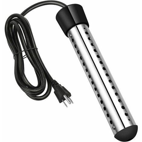 Immersion Water Heater, 1500W Submersible Immersion Water Heater with 304 Stainless Steel Full Guard, Bucket Heater Heats 5 Gallons of Water in Black Mimutes。。