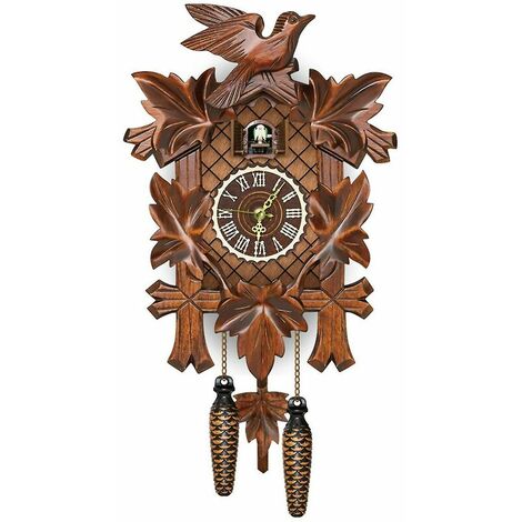 German Black Forest Cuckoo Clock Retro Nordic Style Wooden Cuckoo Wall Clock