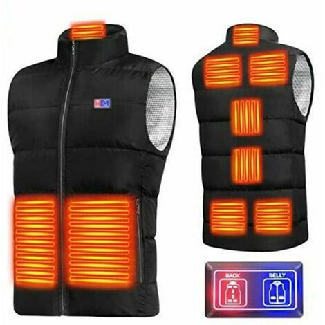 Heated Jacket Men Women Electric Heated Vest USB Charging with 9 Heat Zones 3 Heating Modes Winter Heating Clothing for Motorcycle Hunting Hiking Skiing-M