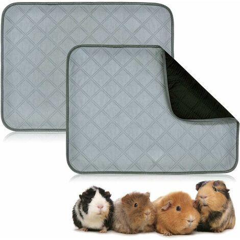 Guinea Pig Fleece Cage Liner, 2-Part Washable Guinea Pig Pee Pad, Waterproof, Reusable, Non-Slip Guinea Pig Litter Box, Super Absorbent Pee Pad for Small Animals. (1/5)