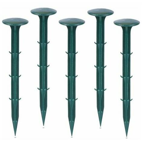 Plastic Garden Fixing Stakes, Garden Stakes for Fixing Weed Cloths UV Protection (100 Pieces, Green) WHWY