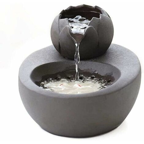 Cat Fountain Ceramic Pet Water Dispenser - Lotus Vertical Cat Drinking Fountain - Automatic Circulation Filter Water Health and Hygiene Bottom with SM