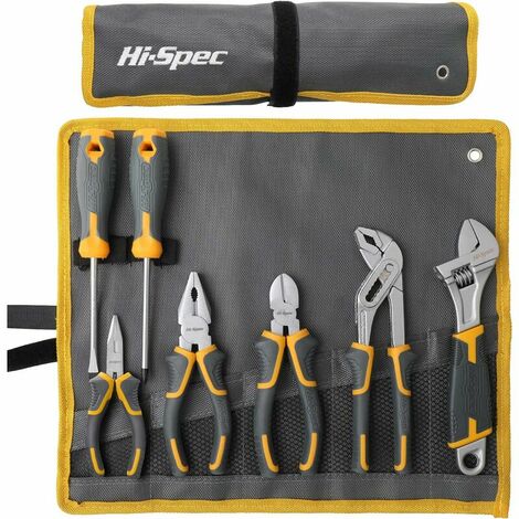 Tough and Durable Repair Tools, 7 Pieces Containing Set of Pliers, Wrenches and Screwdrivers Supplied with Knives, Hand Tools for Automotive and Household Quick Repair (1/4)