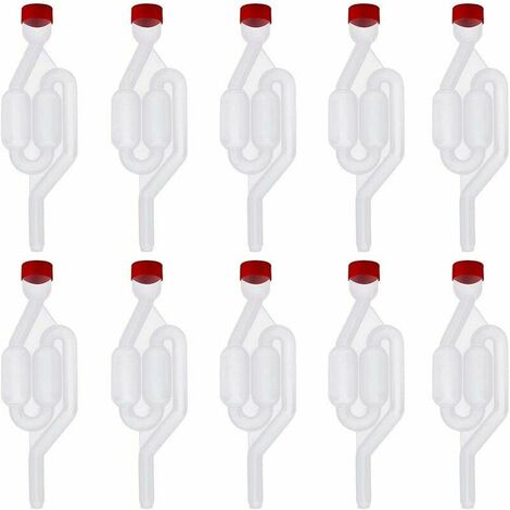 Fermentation Wine Bucket Airlock, Transparent S Shape Exhaust Valve Stopper Kit For Brewing Beer Wine Making Equipment 10Pcs (1/5)