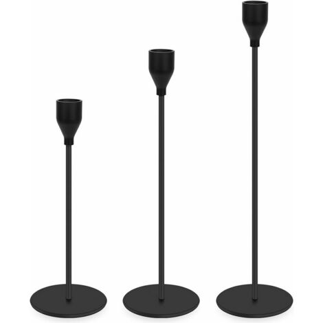 Candlestick Candle Holder 3 Pcs Candle Holder Metal Candelabra Candle Holder For Home Decoration, Weddings, Parties, Candlelight Dinners, Christmas Valentine's Day Birthday 24/29/34 (1/5)
