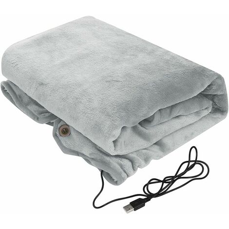 Heated Warm Shawl, USB Heating Shawl Blanket, Electric Blanket, Electric Heated Plush Throw Blanket Washable With Gear Throw Blanket Office Home Use(Gray) (1/5)