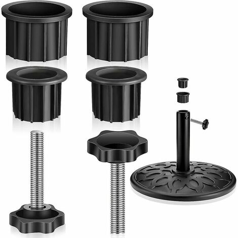 Sets Umbrella Stand Parts With Umbrella Screws, Umbrella Screw Parts Umbrella Stand Tube Wire Clamp Black Knob Fits Balcony Patio Table Poles (black) (1/5)