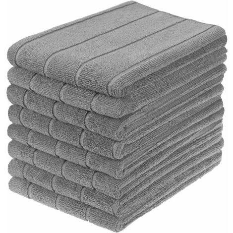 Microfibre Kitchen Towels, Extra Large and Super Absorbent Kitchen Towels, 50 x 70 cm, Gray (1/5)