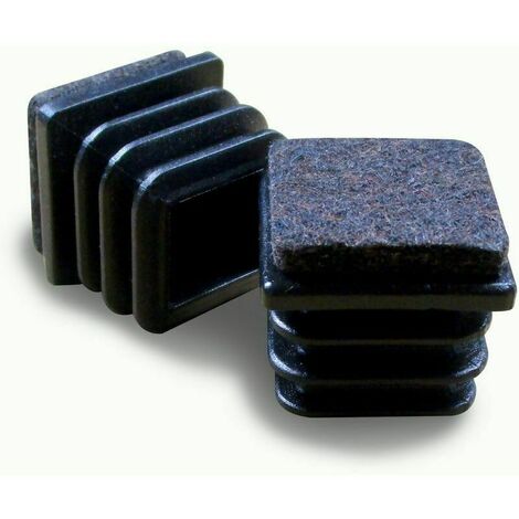 Square Incoming End Cap for Chair Leg DIMENSION 20 x 20 mm OUTSIDE with Cem Anti-noise and Anti-scratch Felt (1/4)