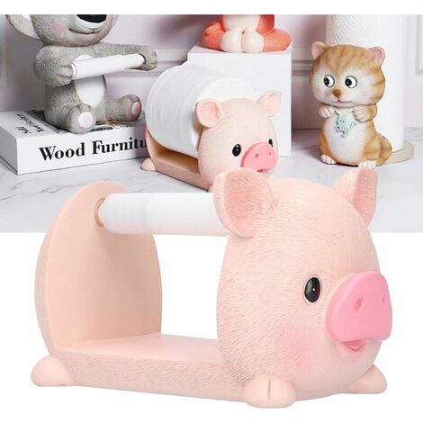 Cute pig style punch holder, free toilet paper organizer, for bathroom home decor (1/5)