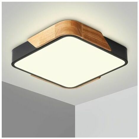 GHOST LED Ceiling Light 24W Ceiling Lamp with Remote Control Adjustable Brightness Modern Ultra Thin Square Bathroom Light Fixture for Home Office, Black 30cm (1/5)