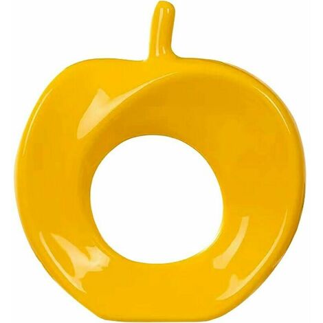 Apple Decor Statue and Other Decorative Object Ceramic Apple Ornaments Apple Statue Sculpture Decoration Modern Yellow Accents Decor Apple Statues for Home Decor Library, Patio, Office, Living Room, T