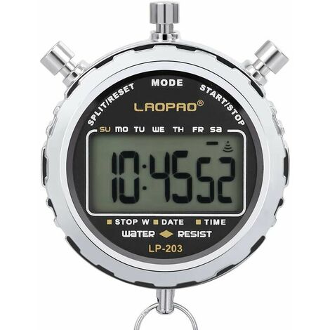 Digital Stopwatch, Waterproof 1/100 Second Accuracy Timer, Pocket Large LCD Display Alarm Clock for Soccer Train Sports Coach… (1/5)