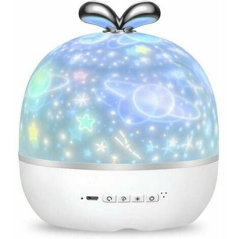 Kids Projector Lamp, 360° Rotating Baby Night Light Projector LED 6 Theme Night Light Starry Sky Projection 6 Modes Ceiling Projector Light Nursery Gift Birthday Party