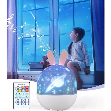 Baby Projector Night Light, Kid's Led Night Light Musical And Luminous Lamp 360° Rotation, 8 Songs, 4 Projection Movies, For Kids, Baby, Bedroom, Gifts, Birthday