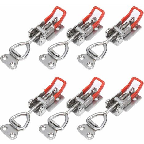 6PCS Toggle Latch Metal Clasp Adjustable Lever Latch for Box, 100kg/220lb Load Capacity Quick Latch Clamping Cap for Case, Box, Trunk, Cabinet (1/5)