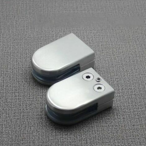 Set of 2 screen separation clips, fixed glass clips, desk separation support for glass from 8 to 12 mm. (1/2)