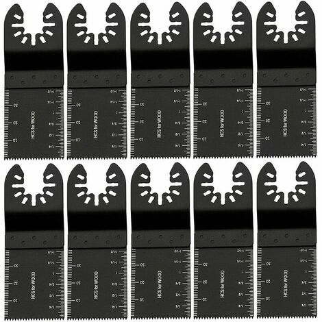 10 pcs 34mm Multi-Tool Blades Oscillating Blade Carbon Steel DIY Multi-Purpose Tools for Sawing Cutting Scraping Shaping Polishing and Removing Grout (10 pcs) (1/5)