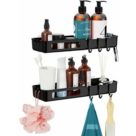 Bathroom Shelf Without Drilling, Rustproof Shower Shelf, Two Shower Holder Without Drilling, For Soap Holder Shaver Holder Bathroom Accessory (1/5)