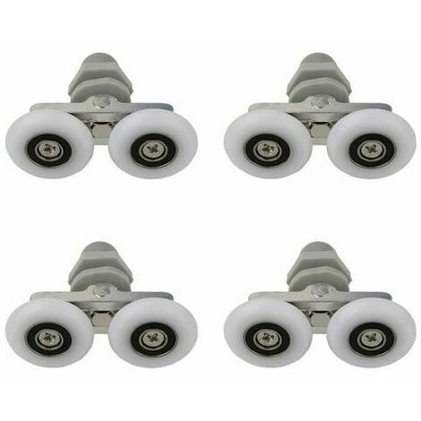 LOST Double Shower Door Rollers Shower Door Rollers Sliding Rollers Bathroom Shower Door Replacement Shower Roller,Bathroom Replacement Parts 27mm 4 PCS (1/4)