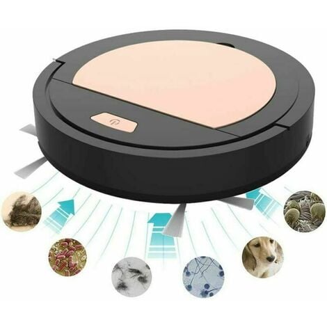 Cheap Floor Mopping Robot Vacuum Cleaner 3 in 1 Automatic Ultra-Thin And Quiet Vacuum Cleaner Lightweight Rechargeable And Silent For Floor Car Hair etcBlack