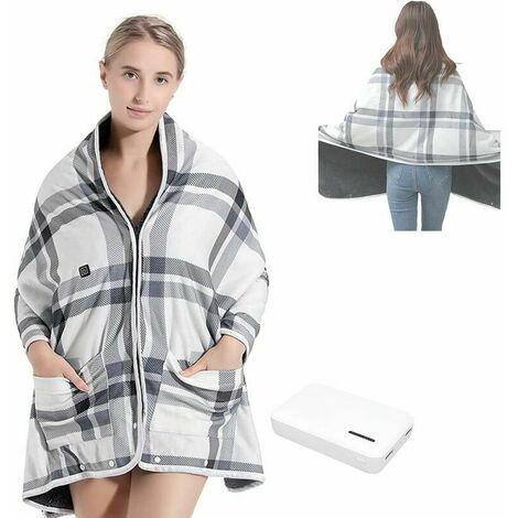 USB Heating Blanket Wrap Heating Pad Heating Cloak for Women,Heated Portable Shawl,Wireless Heating Blanket Shawl,Electric Neck and Shoulders for Car,Office
