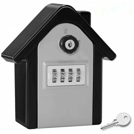 Key Safe Wall Mounted Key Box with Digital Code & Emergency Keys, Large Key Safe Box Outdoor Key Safe for Home, Office, Factory, Garages (Silver) (1/5)