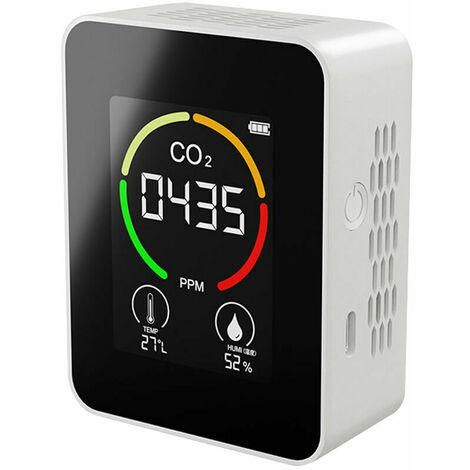 Gas Detector CO2 Carbon Dioxide Detector Temperature and Humidity Display Household Portable Air Quality Detector (1/5)