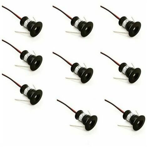 Black 9pcs 12V 1W Mini LED Spotlight Recessed Lights for Kitchen Stairs Cupboard Hallway DIY Lighting Warm White Cold White Showcase Small Ceiling IP65 3000K (120° Warm White) WHWY
