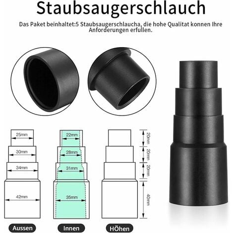 6 Pieces Vacuum Hose Adapters, Vacuum Hose Connector Adapters for Universal Shop Vacuum Cleaners