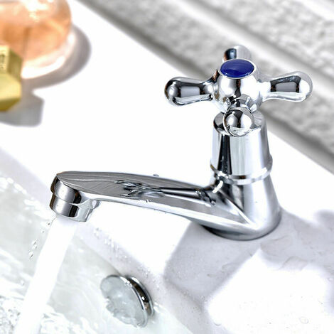 Single Cold Water Faucet Water Faucet, Single Cold Faucet Chrome Basin Water Tap, for Home Bathroom Toilet Sink Basin Kitchen,With Filter