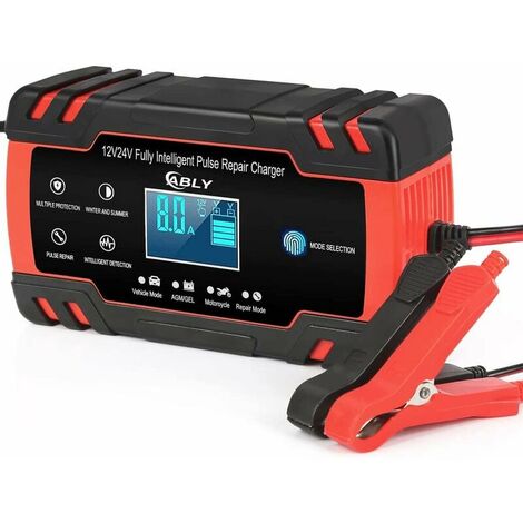 Car Battery Charger 6-Amp, 24V and 12V Battery Charger Automotive, Trickle Charger for Car Battery - Smart Fully Battery Maintainer with Temperature Compensation and LCD Display (1/5)