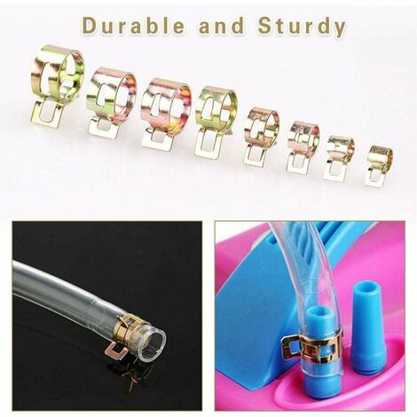 96 Pcs Hose Clamps, Spring Clip Clamps, Adjustable Hose Clamps 8 Sizes for Fixing Flexible Pipes and Hoses (6mm, 8mm, 9mm, 10mm, 11mm, 12mm, 13mm, 14mm) (1/5)