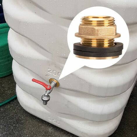 2 pieces 3/4 inch rain cistern lead-through, brass wall lead-through ...