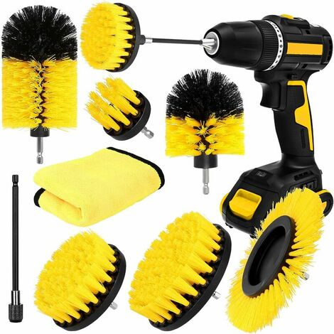 8PCS Drill Brush Brush for Drill Cleaning Brush Car Rim Brush Electric Drill Cleaning Brush Wheel Cleaning for Rims, Tiles, Tub, Bricks, Floor (1/5)
