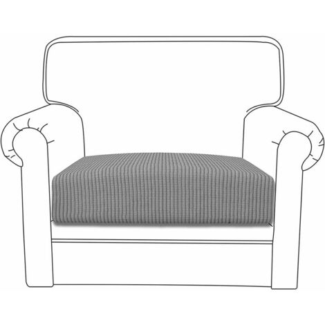 Stretch Cushion Cover Jacquard Sofa Cushion Couch Seat Cover Couch Cover Dustproof Furniture Protector (1-Seater, Light Gray)