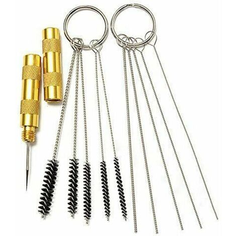 11 Piece Airbrush Cleaning Kit, Airbrush Cleaning Accessories with Stainless Steel Needle and Brushes, Professional Spray Gun Cleaning Tools (1/4)