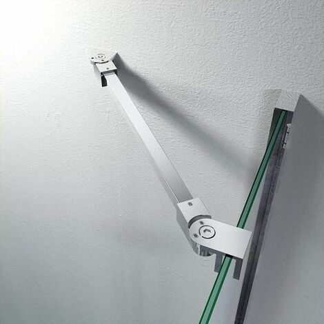 40cm Frameless Stainless Steel Shower Door Fixed Panel Wall-to-glass Support Bar for 6mm 8mm 10mm Thick Glass (1/5)