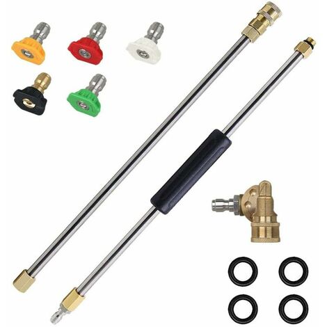 Wand High Pressure Washer Spray Extension with 5 Spray Nozzle Tips 1 Swivel Coupler, 4000 PSI Pressure Washer Cleaning Accessories Cleaning Set Gutter Tool (1/5)
