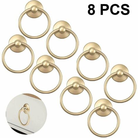 Vintage Parts Cabinet Ring Knobs Round Antique Drawer Pulls Handle For Cupboard Door Drop Dresser Single Hole