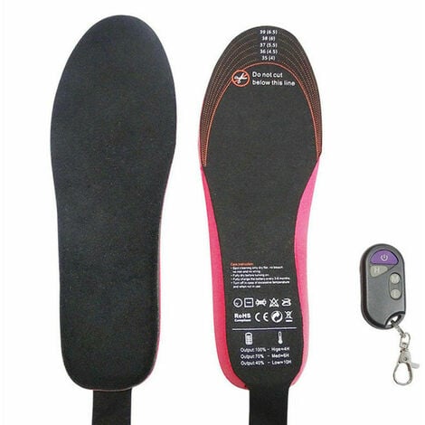 Electric heated soles with remote control, temperature adjustment at 3 speeds, unisex heating heater 41-46