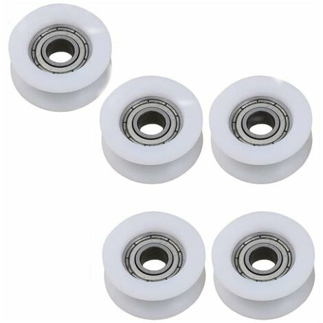 5 Pack 17mm Round Groove Nylon Bearing Pulley for 3mm Rope with 695ZZ Bearing (1/4)